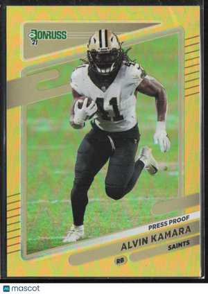 2021 Panini Donruss Alvin Kamara #94 Gold Press Proof