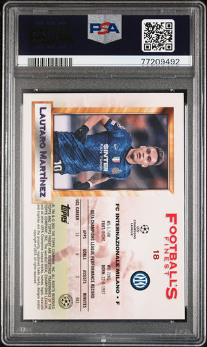 2021-22 Topps Finest Flashbacks UCL #18 Lautaro Martínez PSA 10