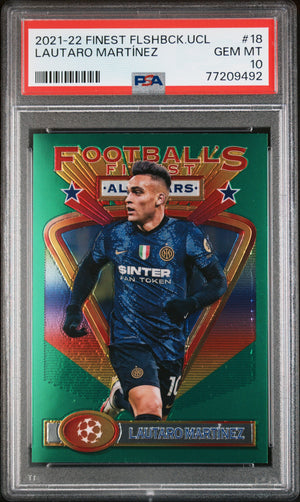 2021-22 Topps Finest Flashbacks UCL #18 Lautaro Martínez PSA 10