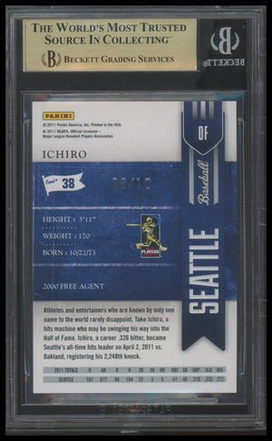 2011 Playoff Contenders #38 Ichiro Suzuki Gold Foil 08/10 BGS 9.5