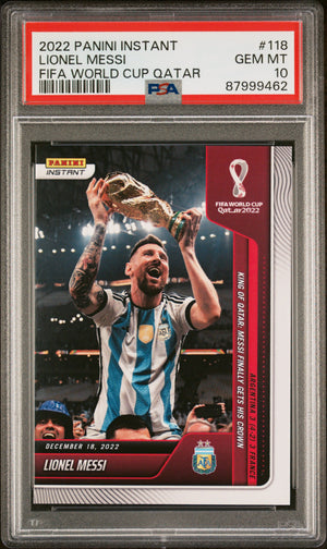 2022 Panini Instant #118 Lionel Messi Fifa World Cup Qatar PSA 10 Card