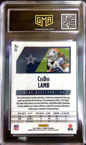 2021 Panini Phoenix #31 CeeDee Lamb Fire Burst GMA 10