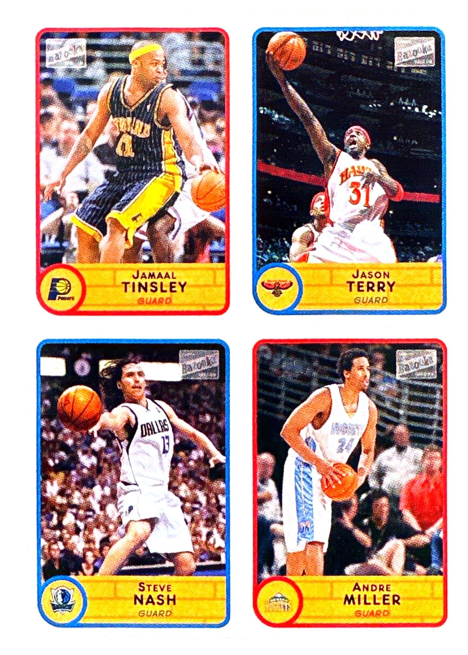 2003-04 Bazooka #5 Jamaal Tinsley/Jason Terry/Steve Nash/Andre Miller 4on1