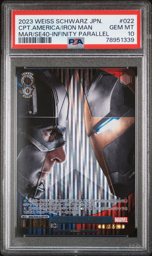 2023 Weiss Schwarz Japanese Marvel #022 Cpt.America/Iron Man PSA 10