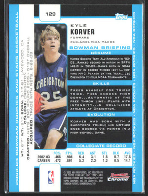 2003-04 Bowman #129 Kyle Korver Chrome