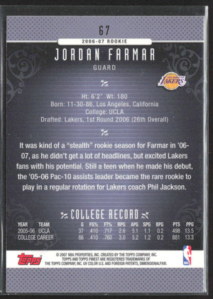 2006-07 Topps Finest #67 Jordan Farmar