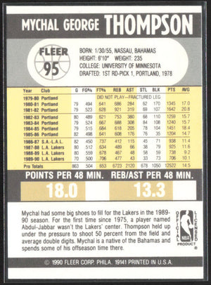 1990-91 Fleer #95 Mychal Thompson