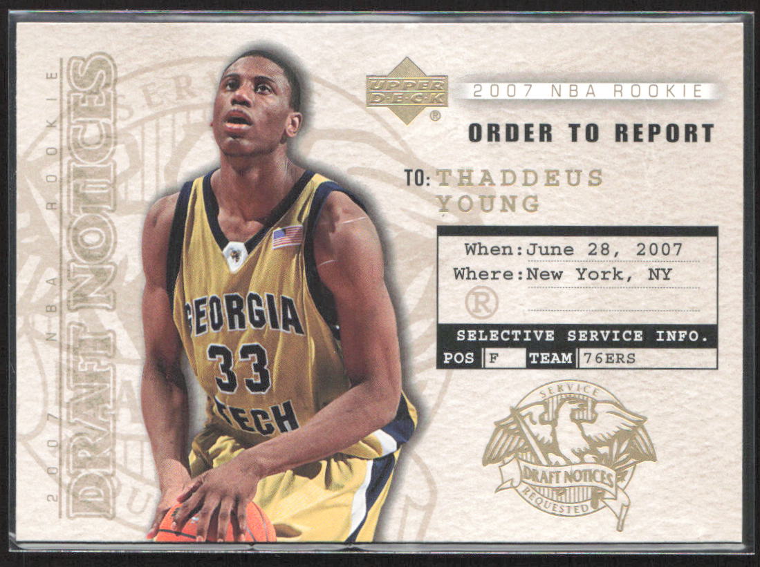 2007-2008 Upper Deck #DN12 Thaddeus Young Draft Notices