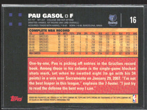 2007-08 Topps #16 Pau Gasol Gold #/2007