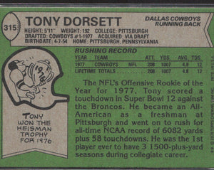 1978 Topps #315 Tony Dorsett