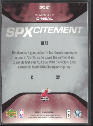 2006-07 SPx #SPX-67 Shaquille O'Neal SPXcitement #/2999