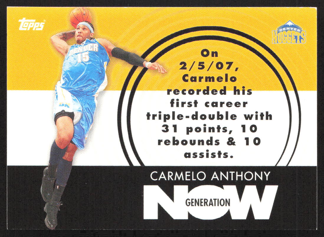 2007-08 Topps #GN2 Carmelo Anthony Generation Now