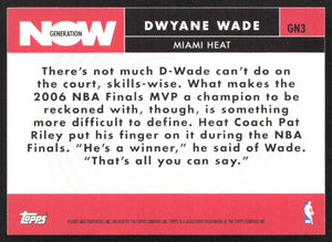 2007-08 Topps #GN3 Dwyane Wade Generation Now