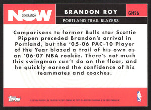 2007-08 Topps #GN26 Brandon Roy Generation Now