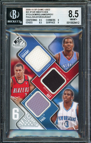 2009-10 SP Game Used Stoudemire/James/Roy/Paul/Okafor/Durant 6 STAR SWATCHES 8.5