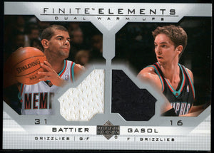 2003-04 Upper Deck Finite #FE28 Shane Battier / Pau Gasol Elements Dual Warmups