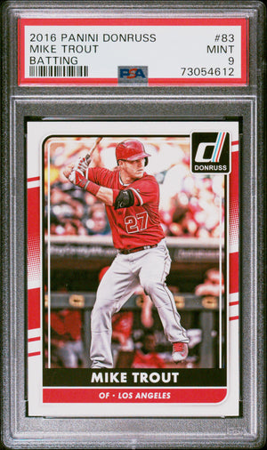 2016 Panini Donruss #83 Mike Trout Batting PSA 9