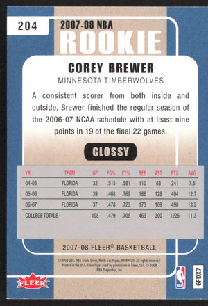 2007-08 Fleer #204 Corey Brewer