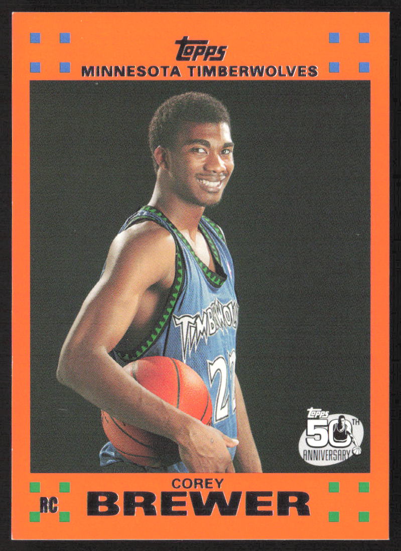 2007-08 Topps #7 Corey Brewer Rookie Set Orange