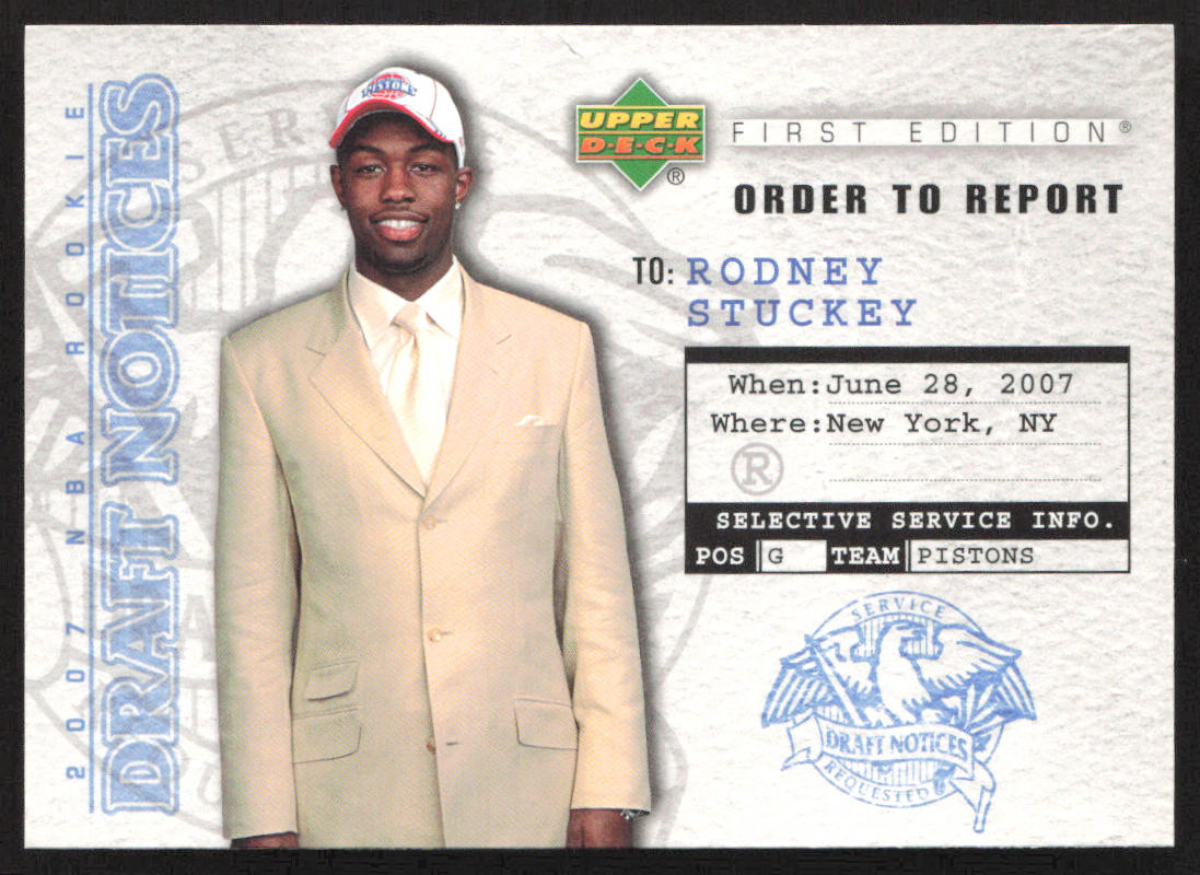 2007-08 Upper Deck First Edition #DN15 Rodney Stuckey Draft Notices