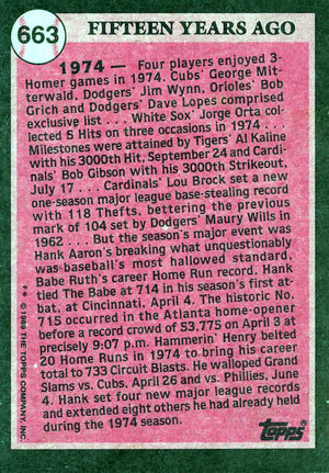 1989 Topps #663 Hank Aaron