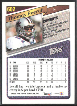 1993 Topps #602 Thomas Everett