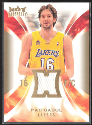 2008-09 Fleer Hot Prospects #HM-PG Pau Gasol Hot Materials Patches #/1