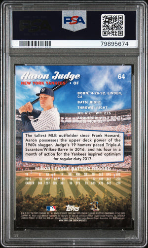 2017 Stadium Club #64 Aaron Judge Sepia PSA 8