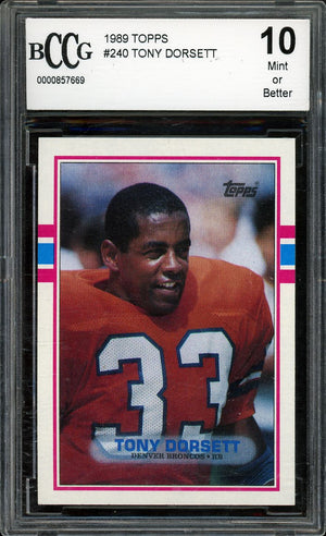 1989 Topps #240 Tony Dorsett BCCG 10