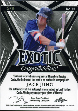 2023 Leaf Exotic #BA-JJ1 Jace Jung #5/9