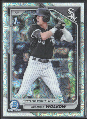 2024 Topps Bowman #BCP-144 George Wolkow Chrome Prospects Lunar Glow Refractors