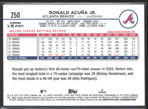 2024 Topps Chrome #250 Ronald Acuña Jr. Prism Refractor