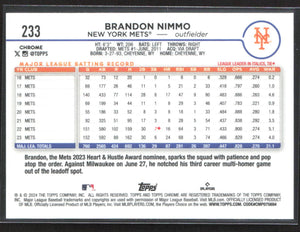 2024 Topps Chrome #233 Brandon Nimmo