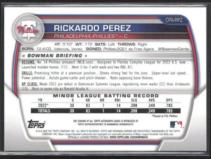 2023 Bowman Chrome #CPA_RPZ Rickardo Perez