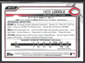 2021 Bowman Sapphire Edition #BCP-20 Nick Lodolo