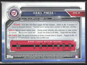 2019 Bowman Chrome #CPA-IP Israel Pineda Prospects Autographs