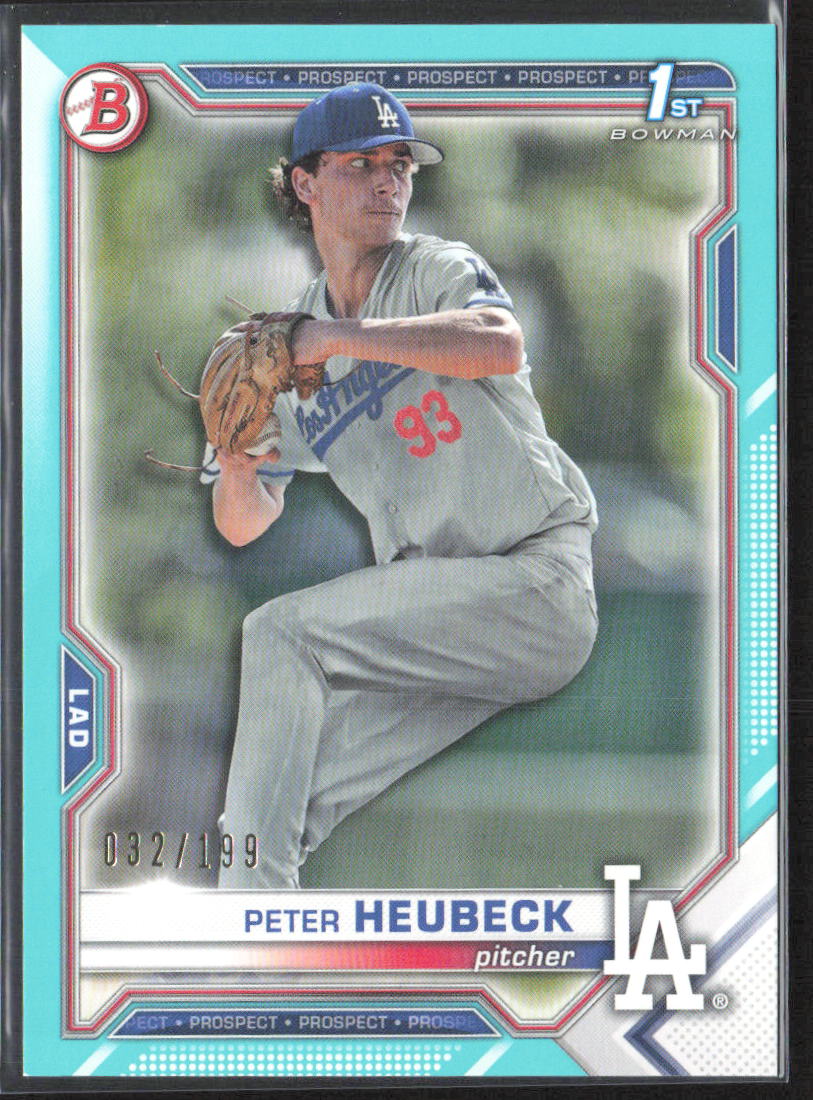 2021 Bowman Draft #BD-146 Peter Heubeck #BD-146 Sky Blue #/199