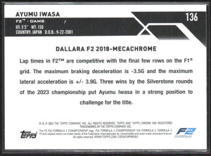 2023 Topps Chrome Formula 1 #136 Ayumu Iwasa