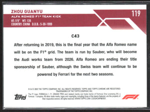 2023 Topps Chrome Formula 1 #119 Zhou Guanyu