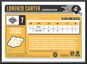 2018 Panini Classics #282 Lorenzo Carter #/99