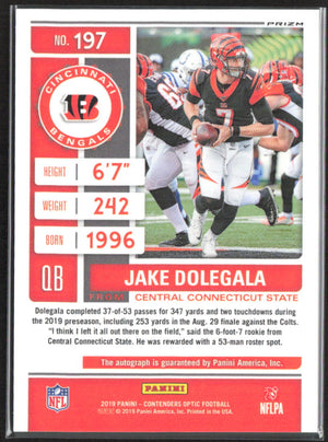 2019 Panini Contenders Optic #197 Jake Dolegala