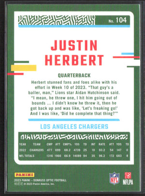 2023 Donruss Optic #104 Justin Herbert