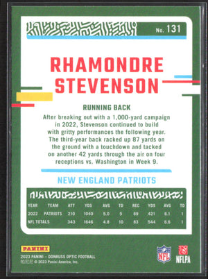 2023 Donruss Optic #131 Rhamondre Stevenson