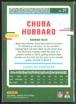 2023 Donruss Optic #27 Chuba Hubbard