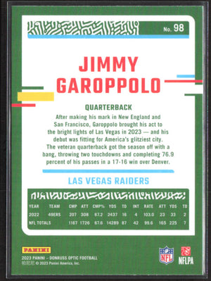 2023 Donruss Optic #98 Jimmy Garoppolo