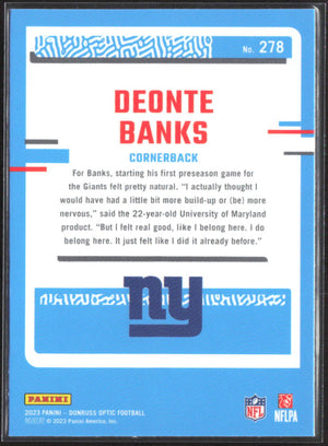 2023 Donruss Optic #278 Deonte Banks