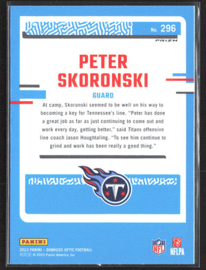 2023 Donruss #395 Peter Skoronski Optic Rated Rookie Pink Prizm