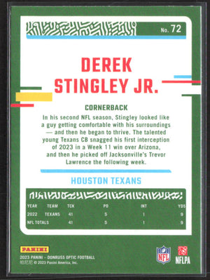 2023 Donruss Optic #72 Derek Stingley Jr.