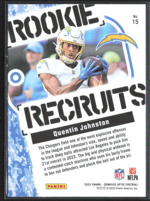 2023 Donruss Optic #15 Quentin Johnston Rookie Recruits