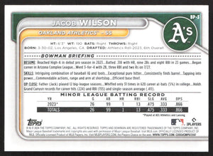 2024 Bowman #BCP-3 Jacob Wilson Chrome Prospects Lunar Glow Refractors